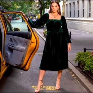 HHH Green Velvet Jasmine Dress